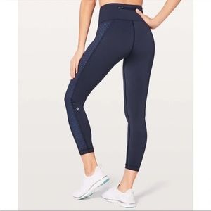 Lululemon Colour Me Quick 7/8 Tight 25” Blue Perforated High Rise Leggings